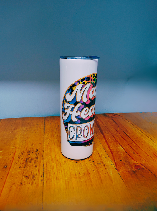 20 oz Christian tumbler with make heaven crowded