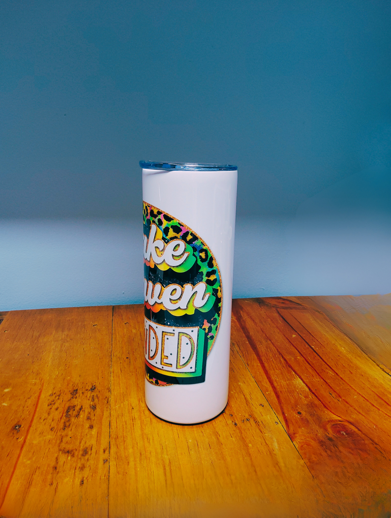 20 oz christian tumbler that says make heaven crowded