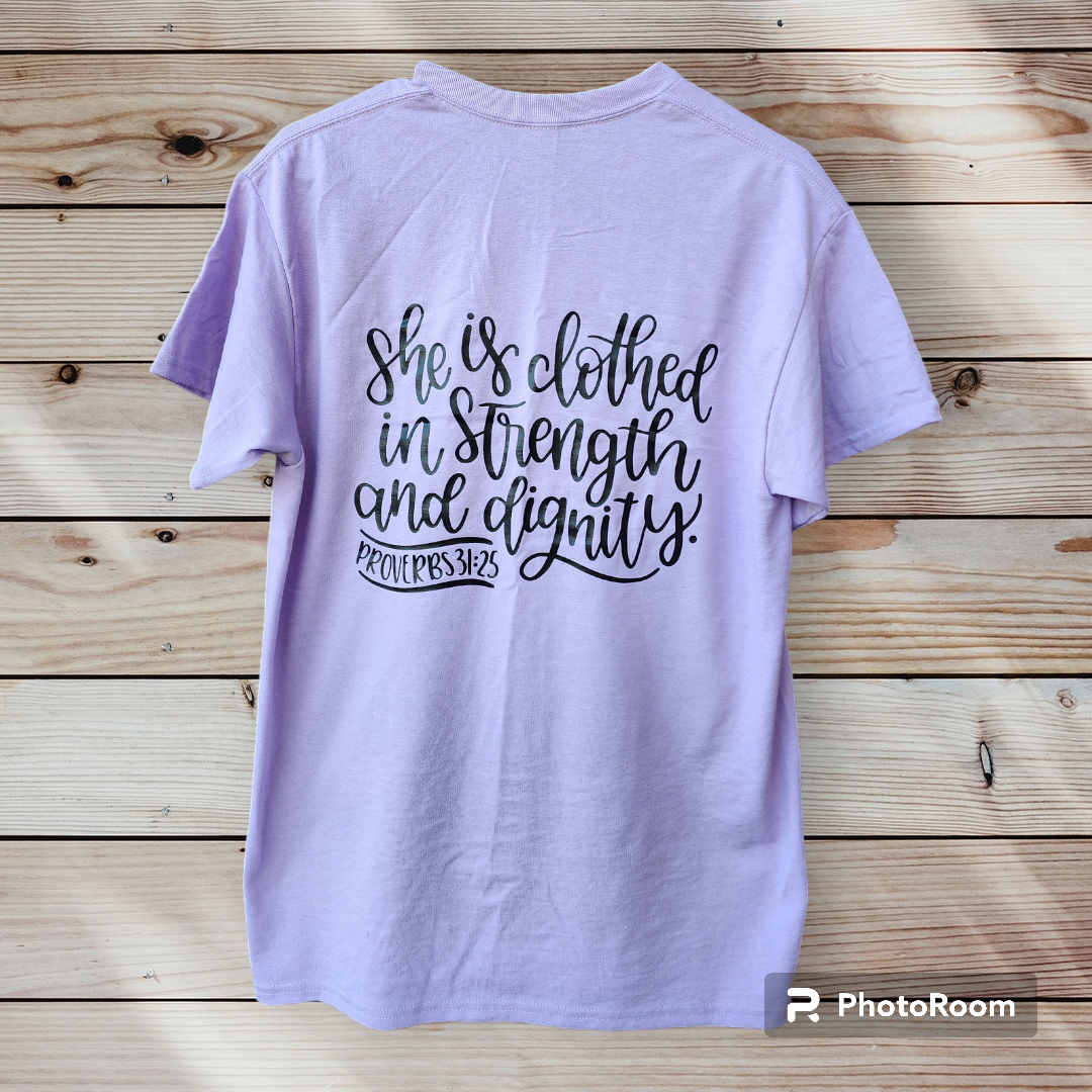 Light Purple Strength & Dignity T Shirt