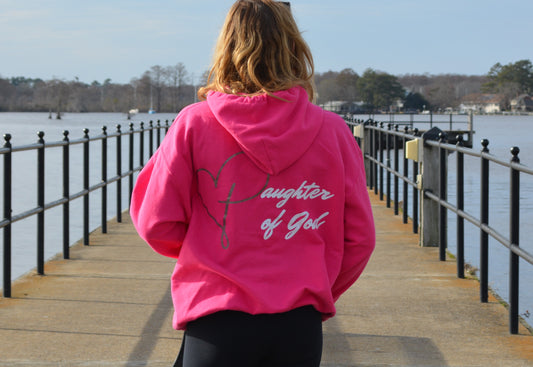 Hot pink Daughter of God Christian Hoodies