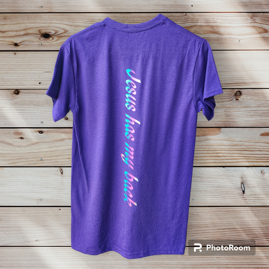 Purple Jesus Has My Back T Shirt